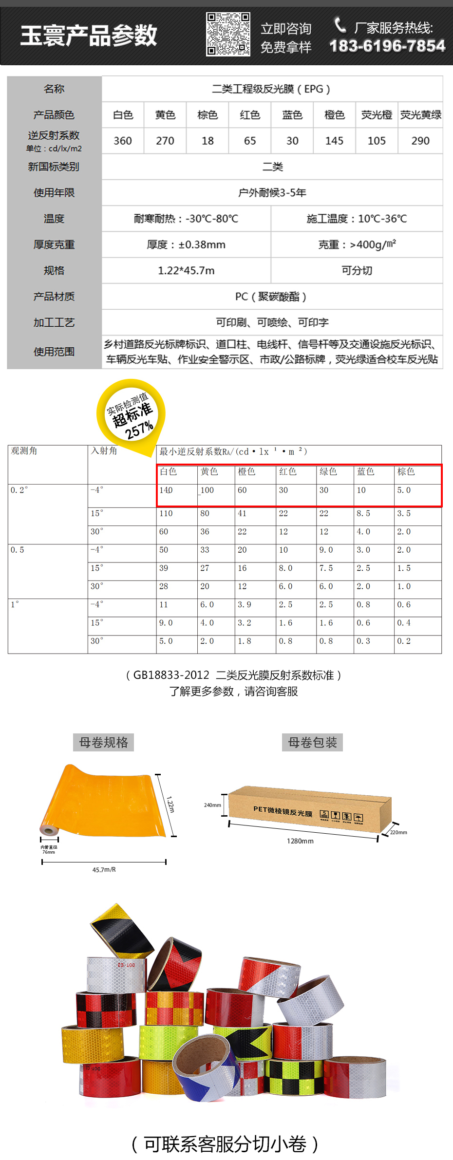 反光膜逆反射係數